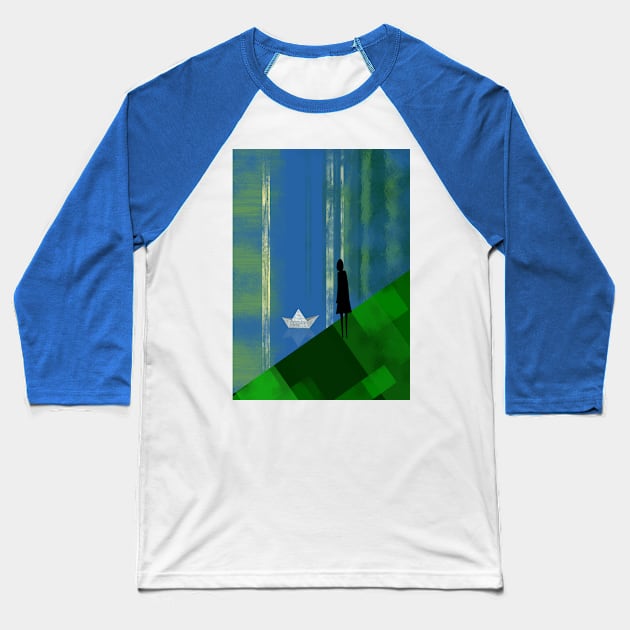 Paper Boat Baseball T-Shirt by Scratch